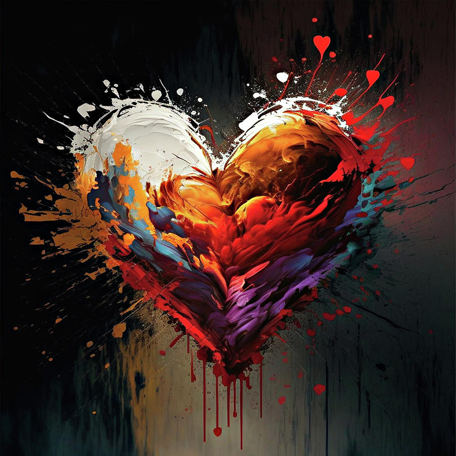 Heart abstract art Digital Art by Mahek Sonia - Fine Art America