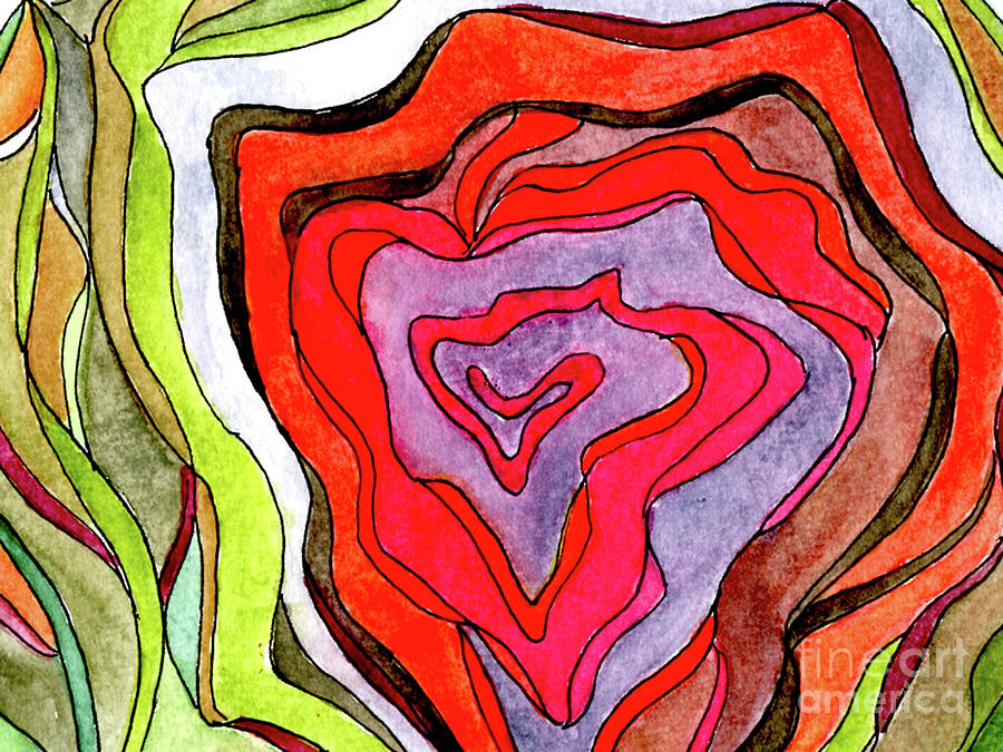 Heart as center of Universe Painting by Paula Joy Welter