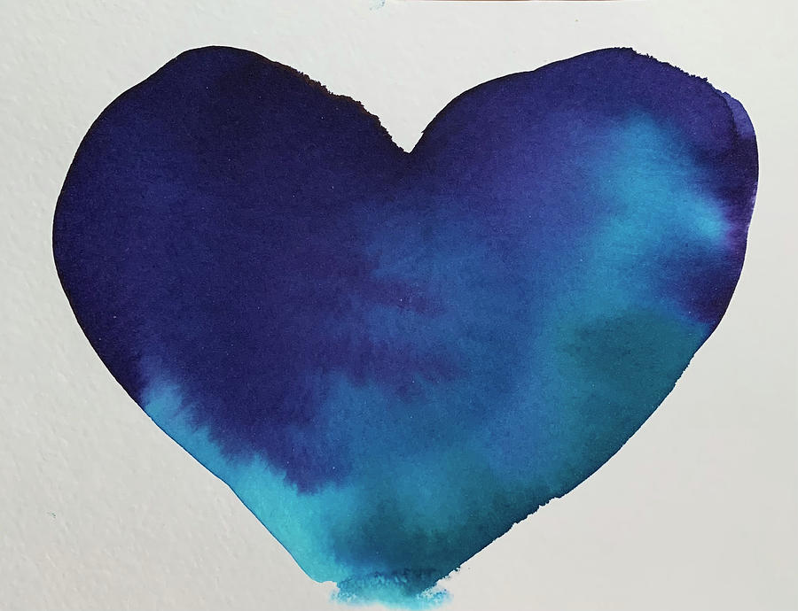 Heart Blues Painting by Sandy Rakowitz