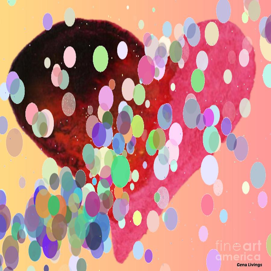 Heart Bubbles  Digital Art by Gena Livings