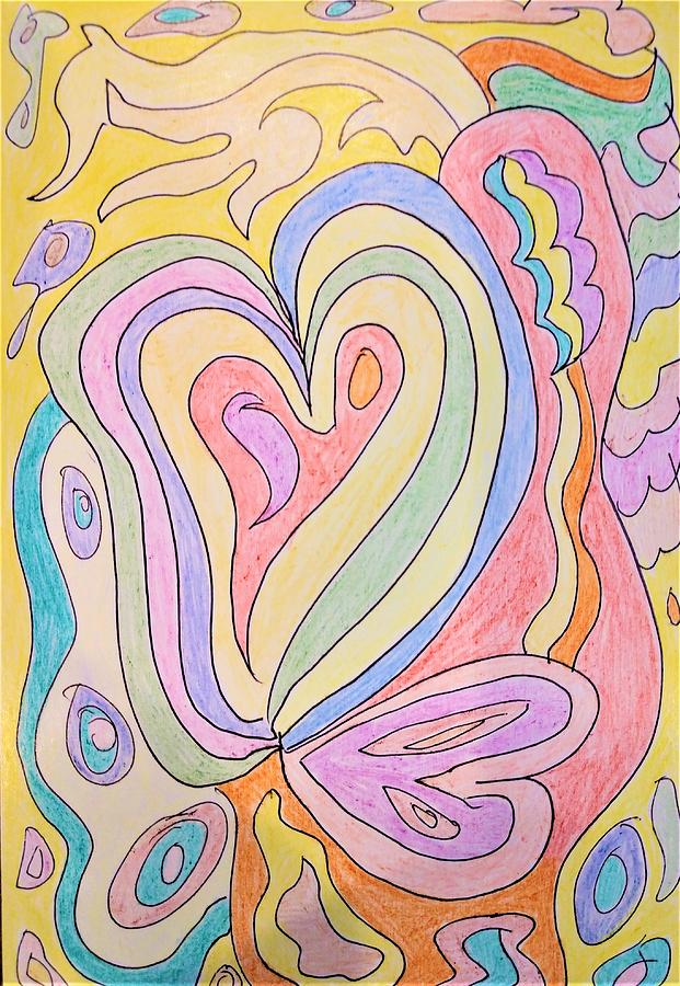 Heart Butterfly Drawing by Annette Shaner - Fine Art America