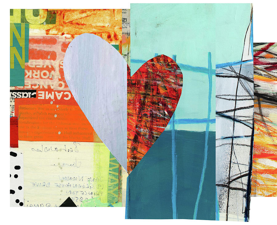 Pattern Digital Art - Heart Collage #69 by Jane Davies