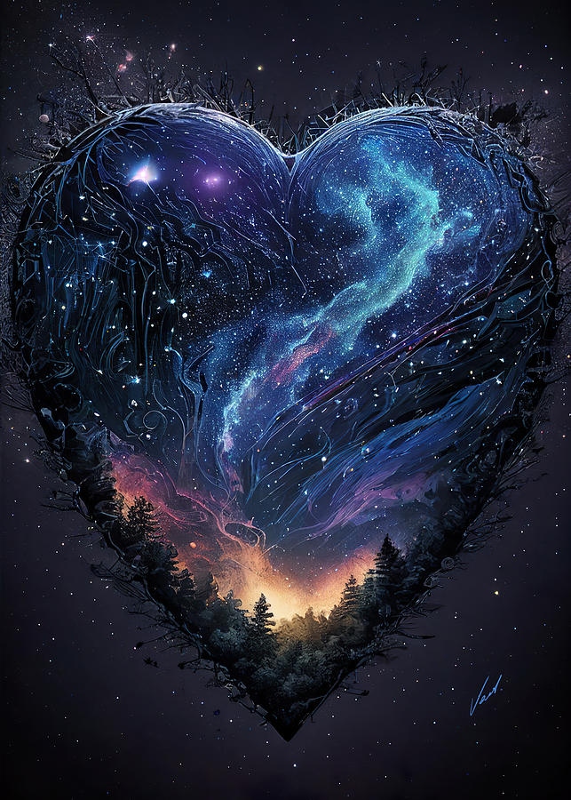 Heart constellation Painting by Vart - Fine Art America