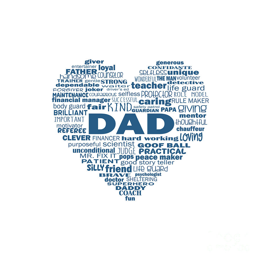 Heart Dad Digital Art by Laura Ostrowski - Pixels