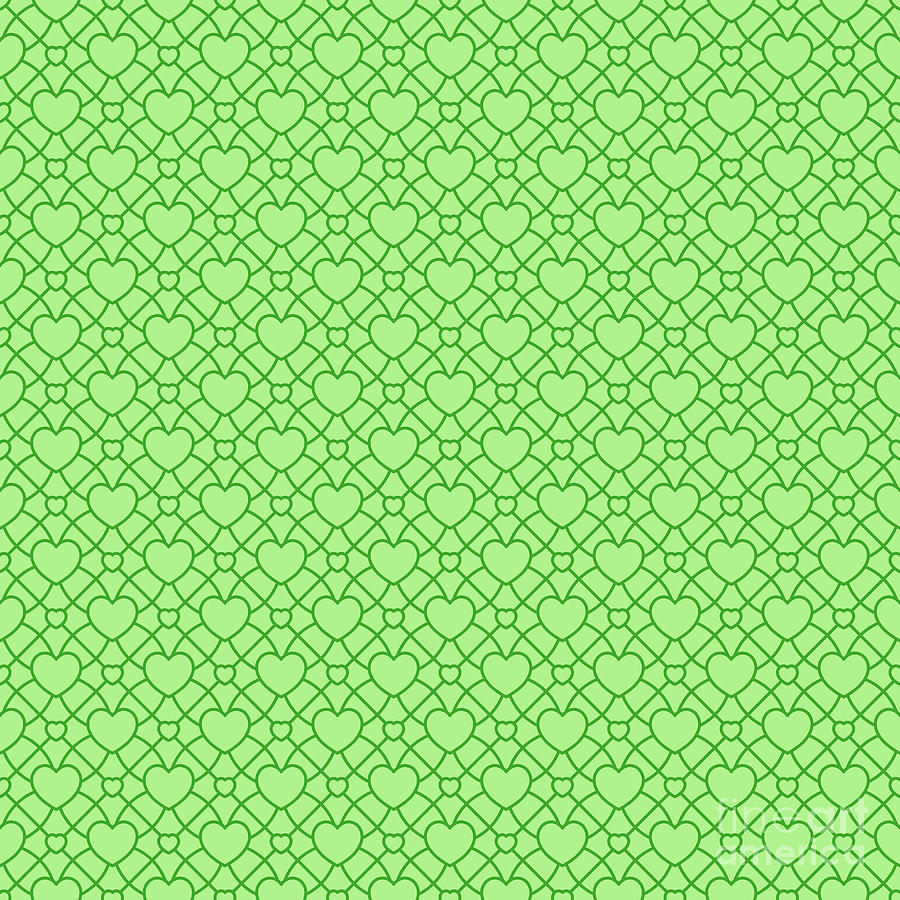 Heart Dots A On Shippo Circle Pattern In Light Apple And Grass Green N.2166 Painting
