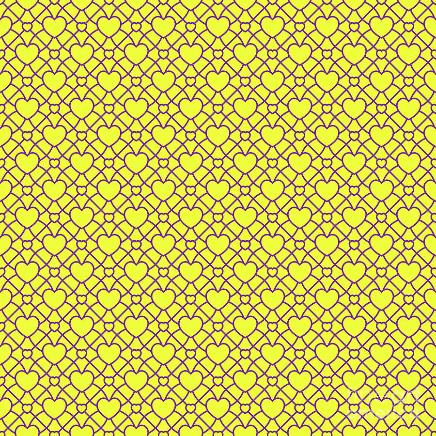 Heart Dots A On Shippo Circle Pattern In Sunny Yellow And Iris Purple N.2597 Painting