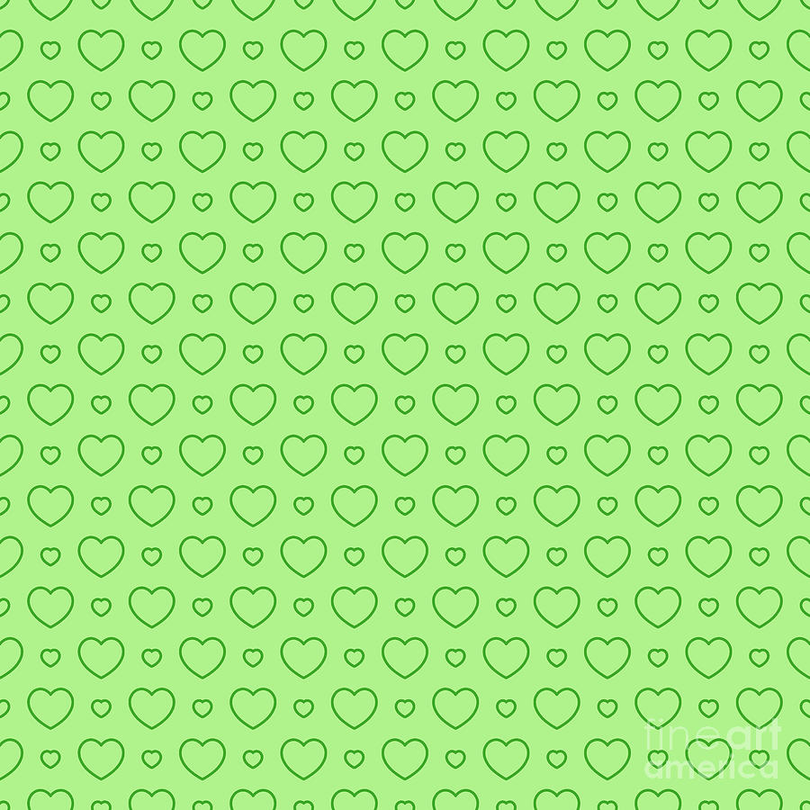 Heart Dots A Pattern In Light Apple And Grass Green N.2361 Painting