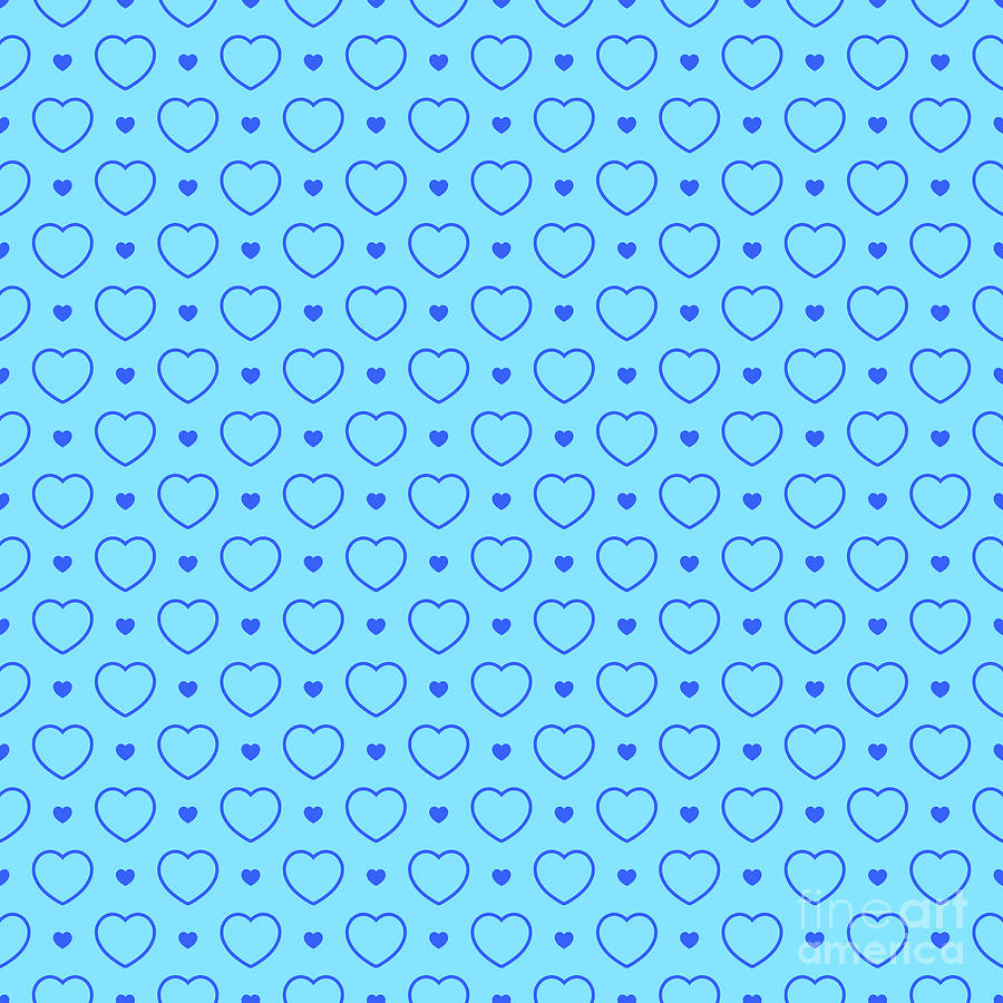 Heart Dots B Pattern In Day Sky And Azul Blue N.2939 Painting