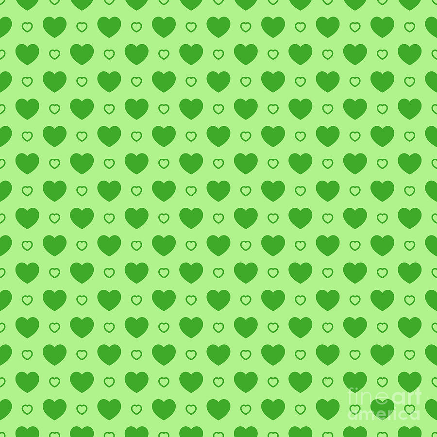 Heart Dots C Pattern In Light Apple And Grass Green N.2384 Painting