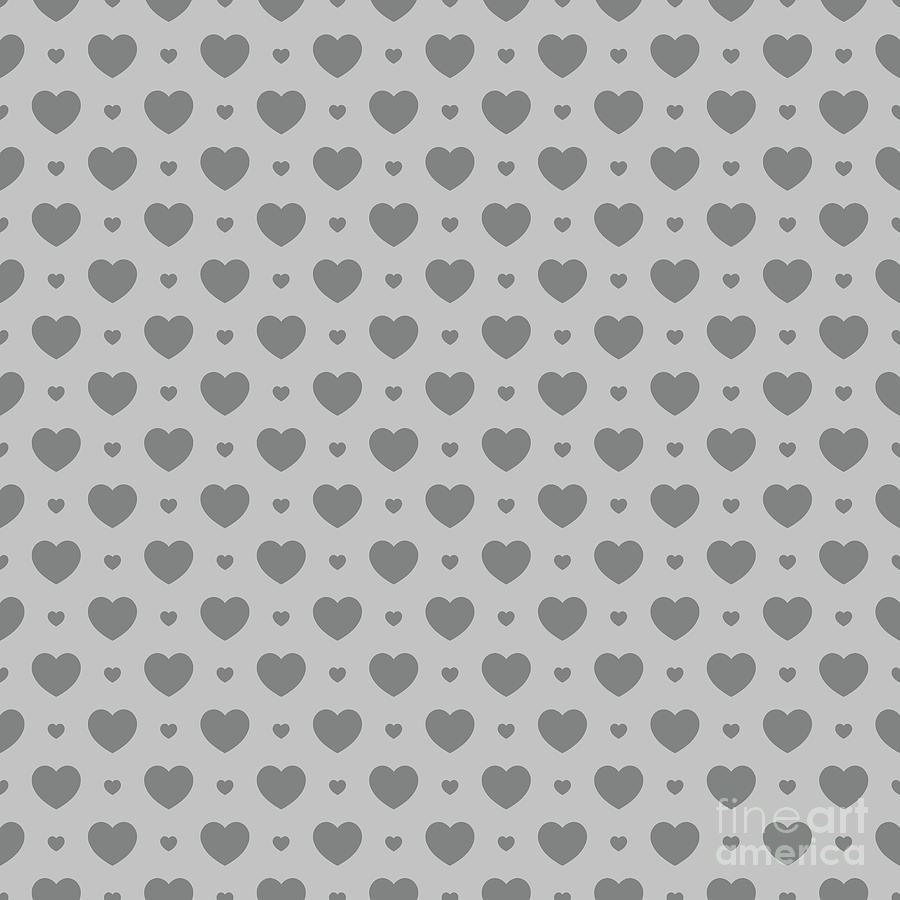 Heart Dots D Pattern in Silver Sand And Granite Gray n.2472 Painting by Holy Rock Design