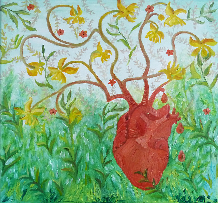 Heart Painting by Elzbieta Goszczycka
