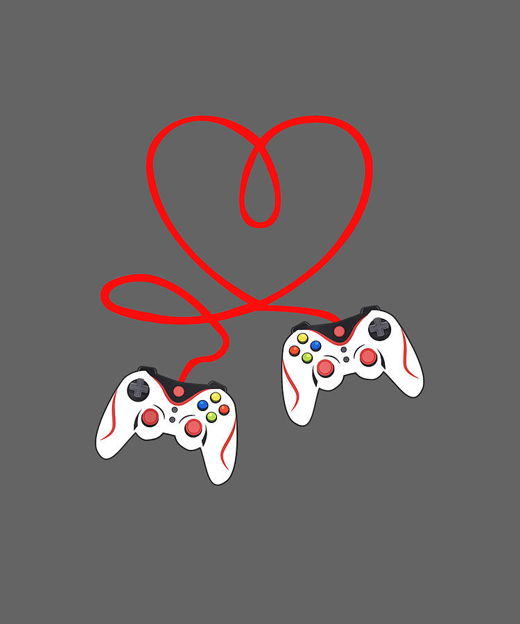 Video Gamer Valentines Day T-Shirt With Controllers Heart