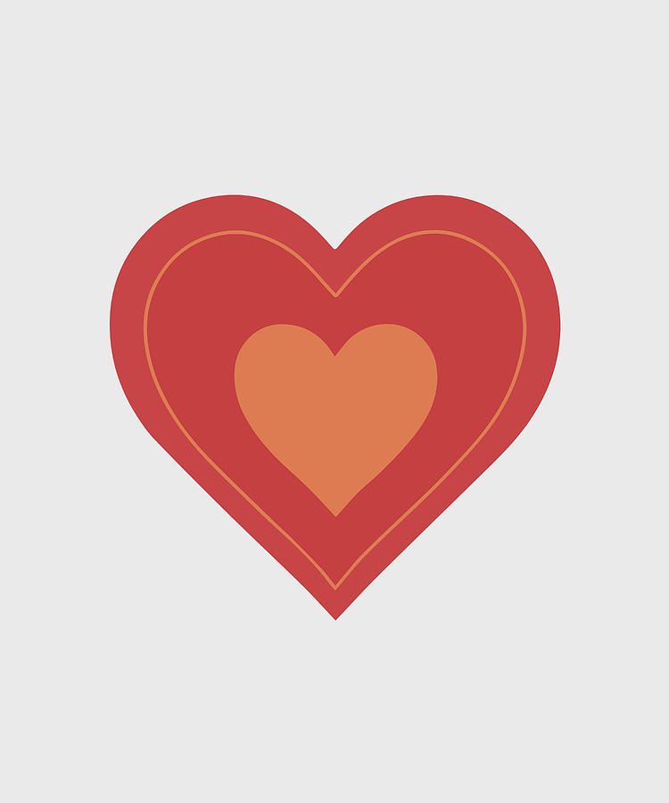 Affection Digital Art - Heart Icon Flat Design, No 01 by Mounir Khalfouf