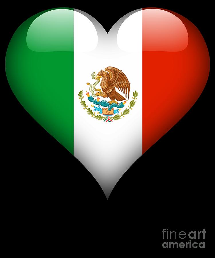 Heart Mexico Flag Greeting Card by Jose O