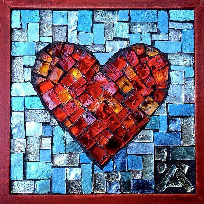 Heart Mosaic Glass Art by Anne Marie Price - Fine Art America