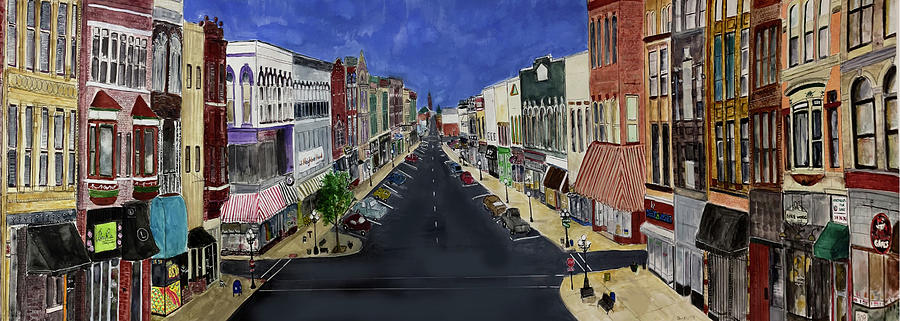 Heart of Downtown Bloomington Painting by Eileen Backman