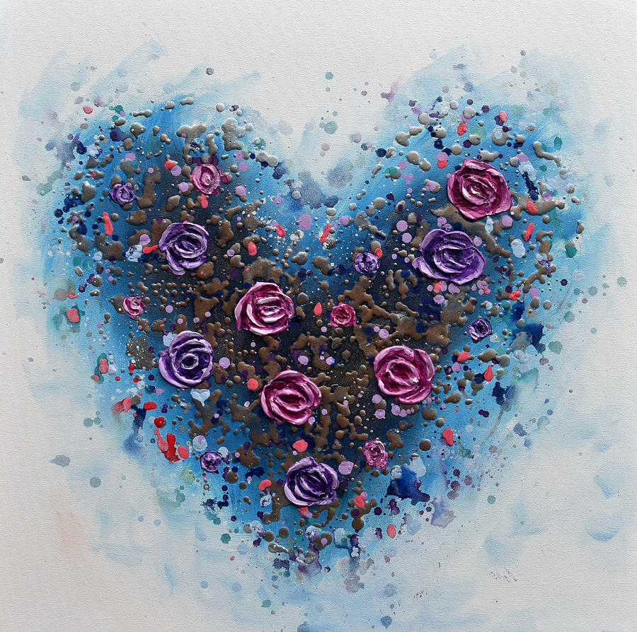 Heart of Roses Painting by Amanda Dagg