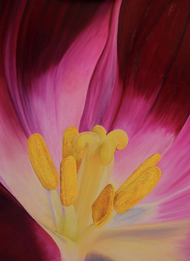 Heart of tulip Painting by Russell Hinckley