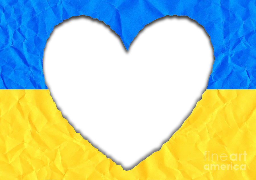 Heart on Ukrainian flag Digital Art by Michal Boubin