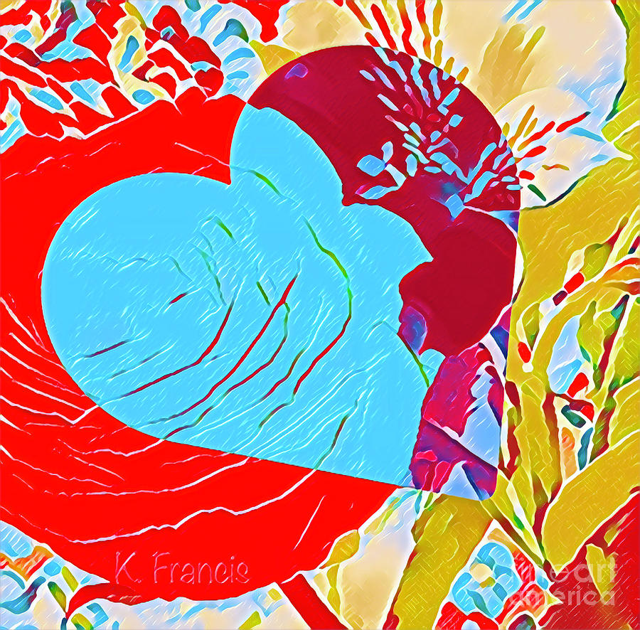 Heart or Flower Digital Art by Karen Francis