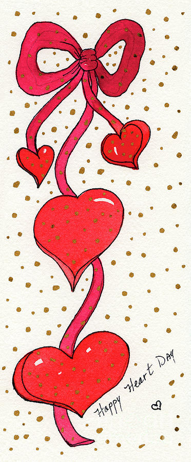 Heart Ribbon Painting by Norma Appleton