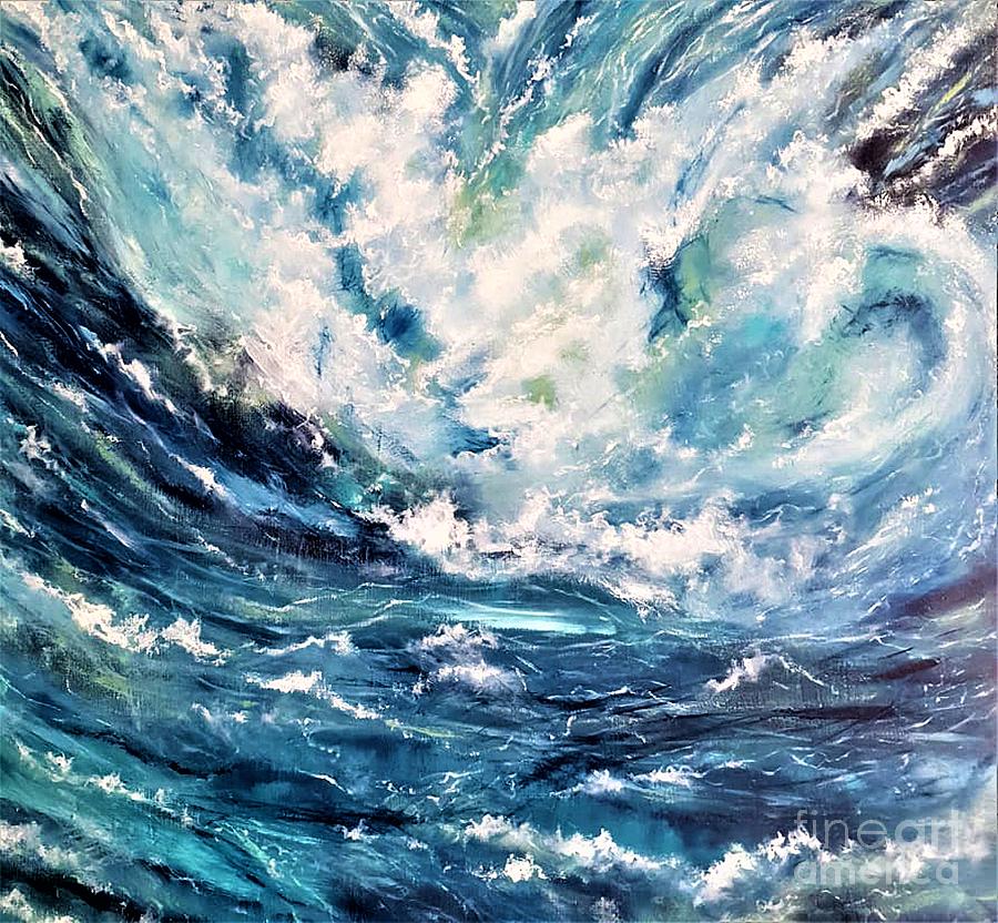 Heart Sea Painting by Tracey Lee Cassin