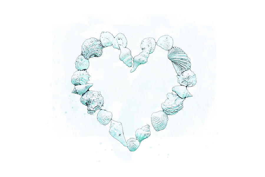 Heart Seashells Digital Art by Pamela Williams