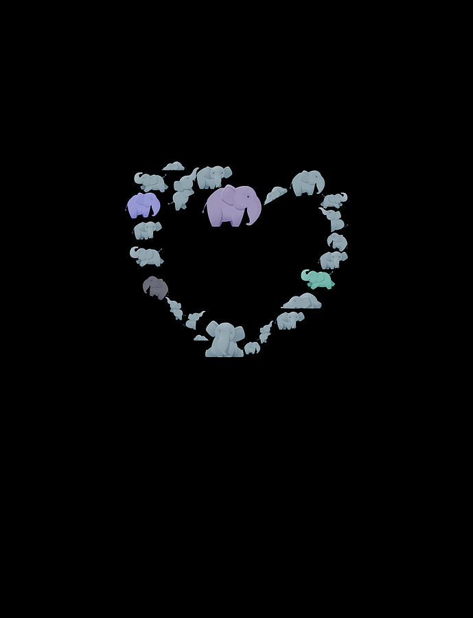 Heart Shape Elephant Digital Art by Do Tran Quang - Pixels