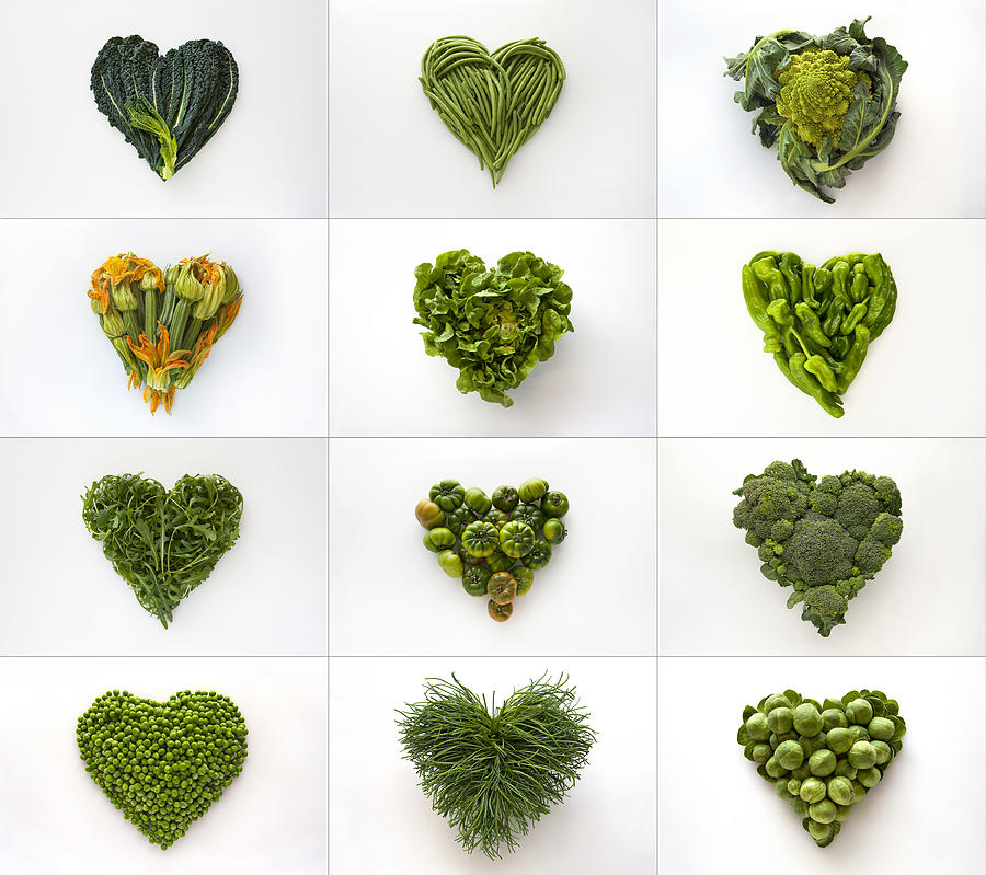 Heart-shaped formed by fresh vegetables Photograph by Patrizia Savarese