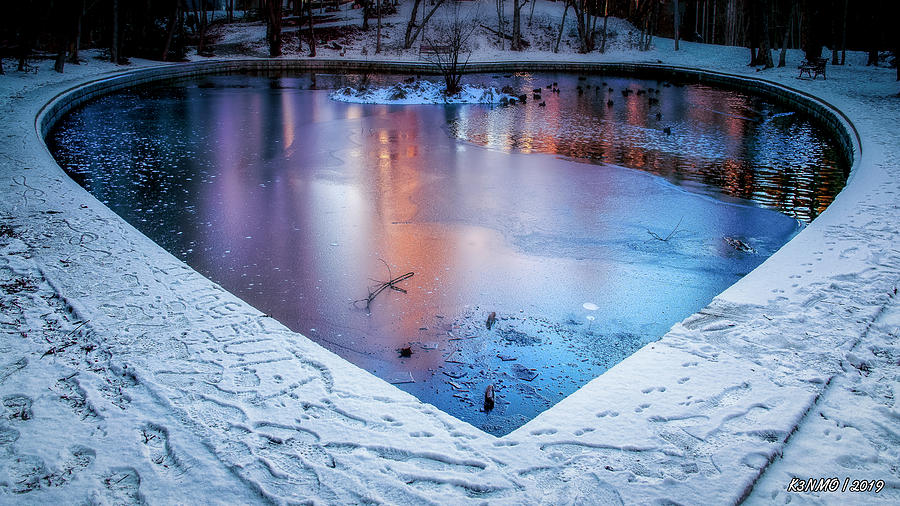 Heart Shaped Pond Digital Art by Ken Morris