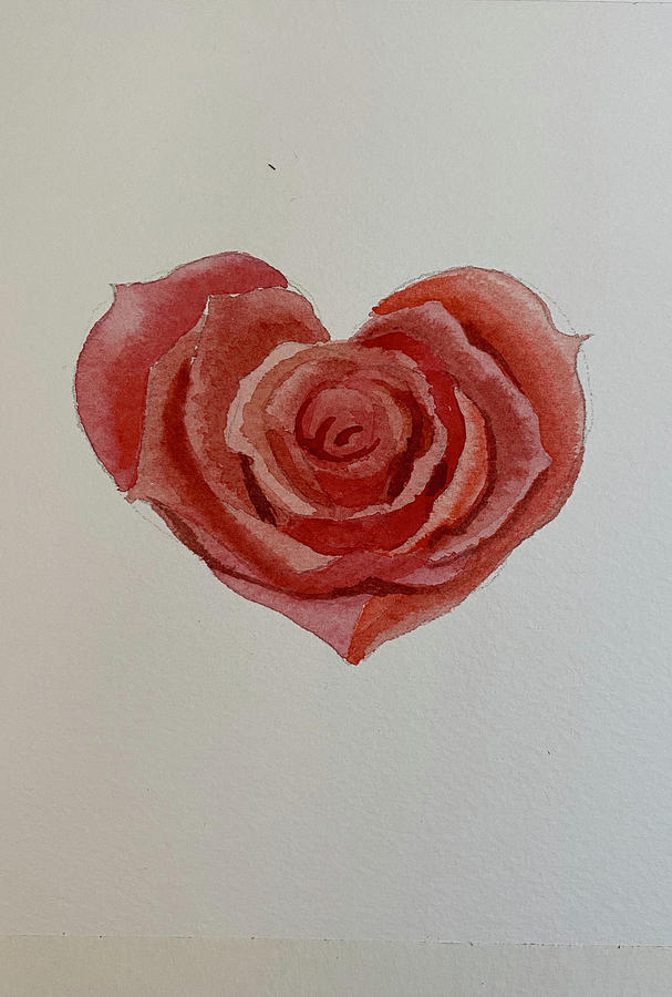 Heart Shaped Rose #3 Painting by Cindy Bale Tanner