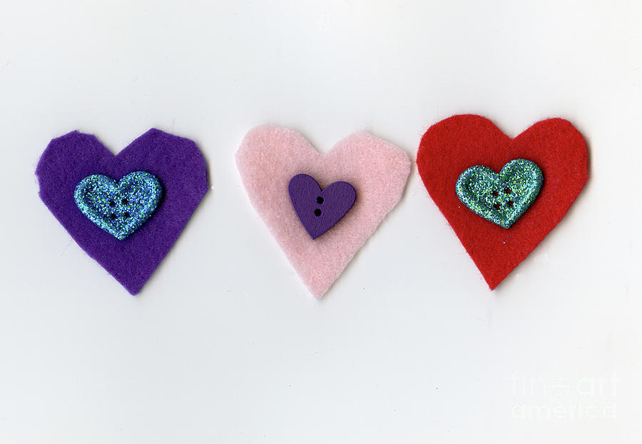 Heart Design Digital Art - Heart Trio by Norma Appleton
