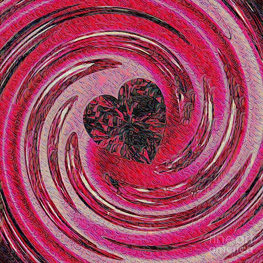 Valentines Day Digital Art - Heart Twist And Twirl by Rachel Hannah