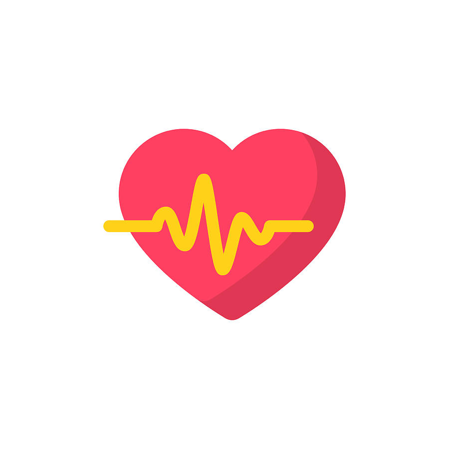 Heartbeat Flat Icon. Pixel Perfect. For Mobile and Web. Drawing by Rambo182