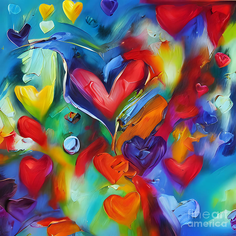 Hearts 02 Digital Art by Vanessa Silvestre - Fine Art America