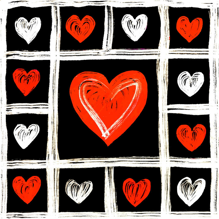 Hearts - A Bakers Dozen Digital Art by Peggy Collins