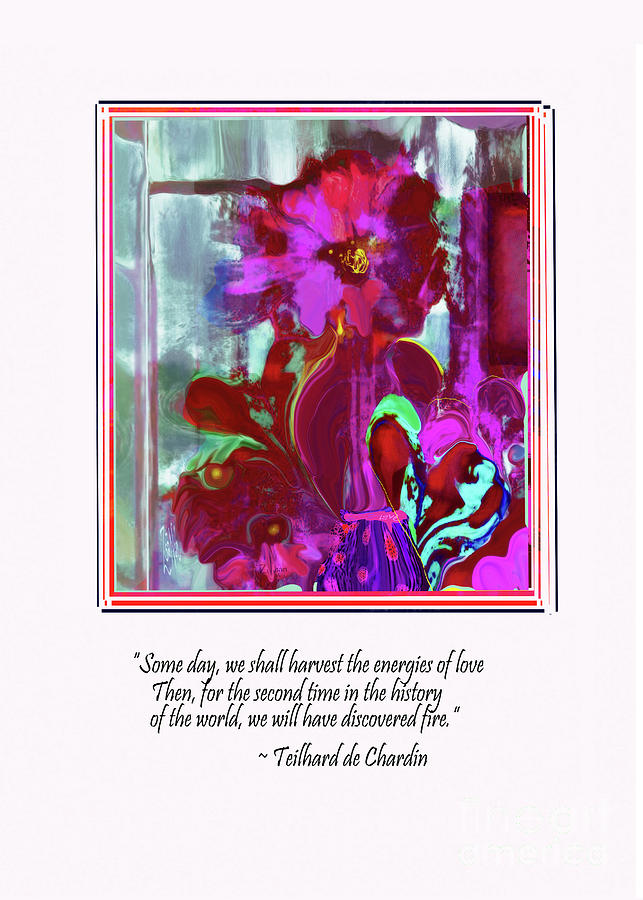 Hearts and Flowers in Your Window Mixed Media by Zsanan Studio