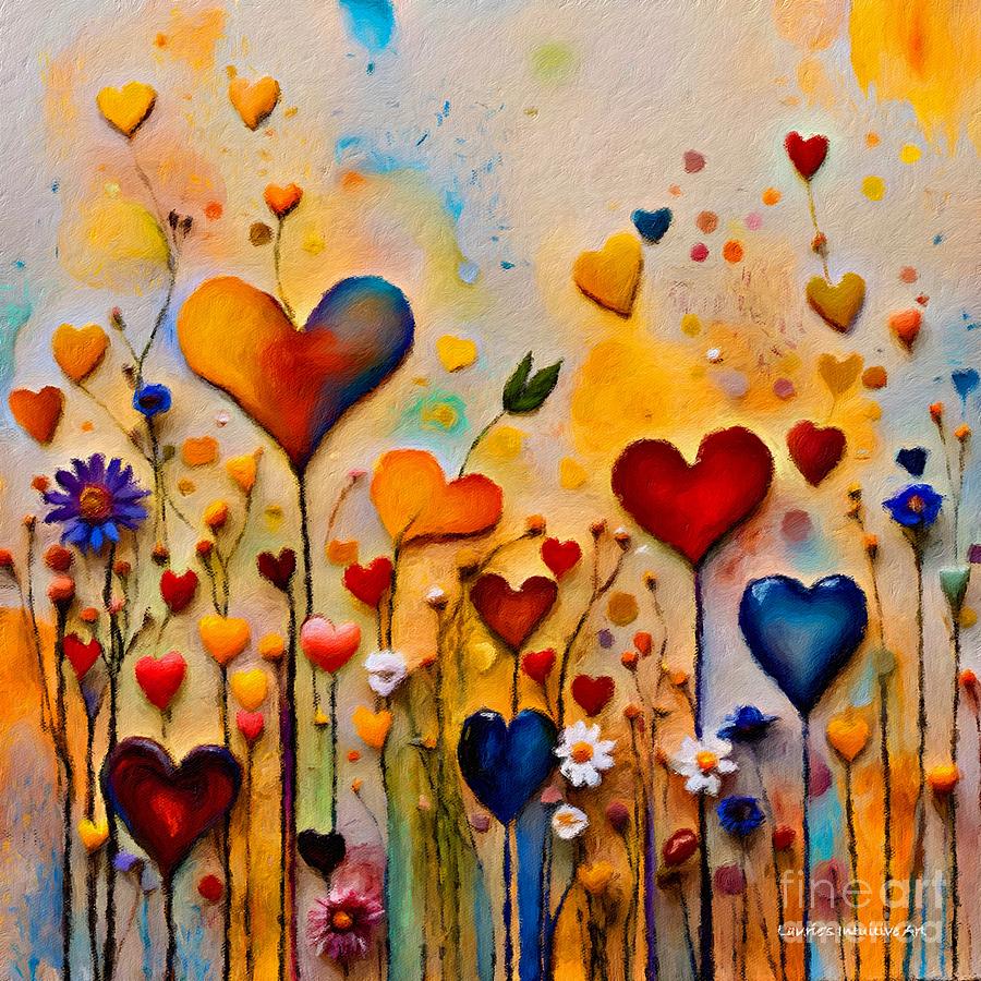 Hearts and Flowers Digital Art by Lauries Intuitive