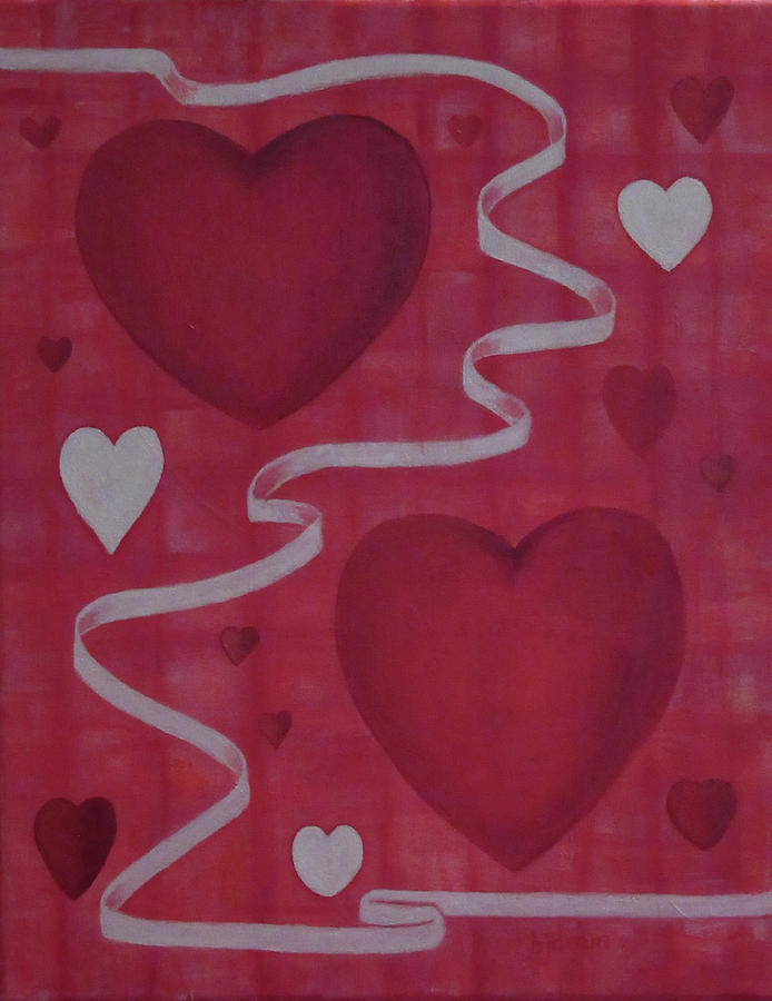 Hearts Painting - Hearts by Brenda Drain