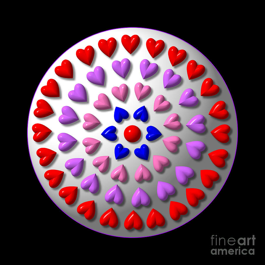 Valentines Day Digital Art - Hearts Digital Rock Painting by Rose Santuci-Sofranko