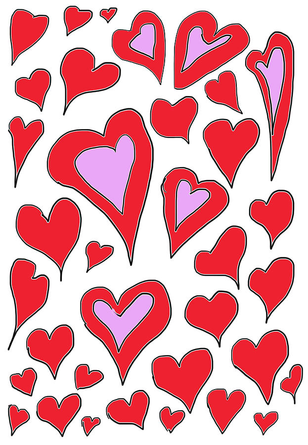 Hearts Drawing Digital Art by Cindy Boyd Fine Art America