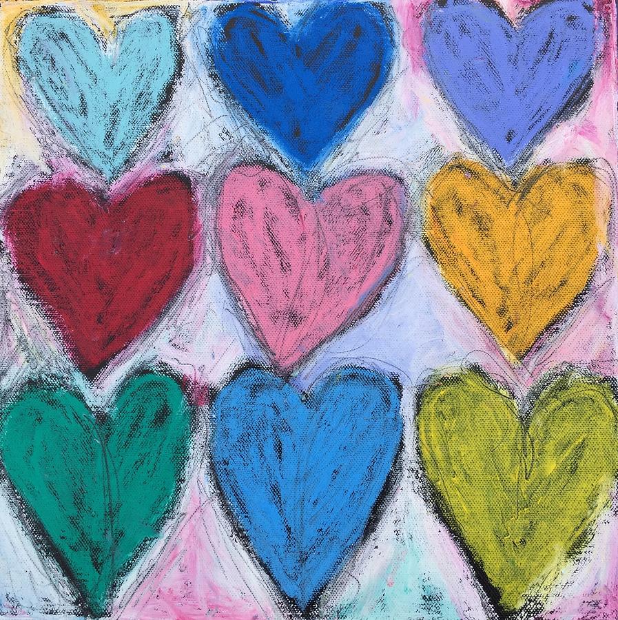 Hearts, Hearts, Hearts Mixed Media by Lynda Zahn
