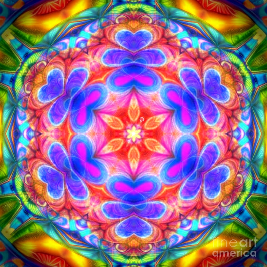 Hearts Infinity Mandala Sphere Digital Art by CJ's Art - Fine Art America