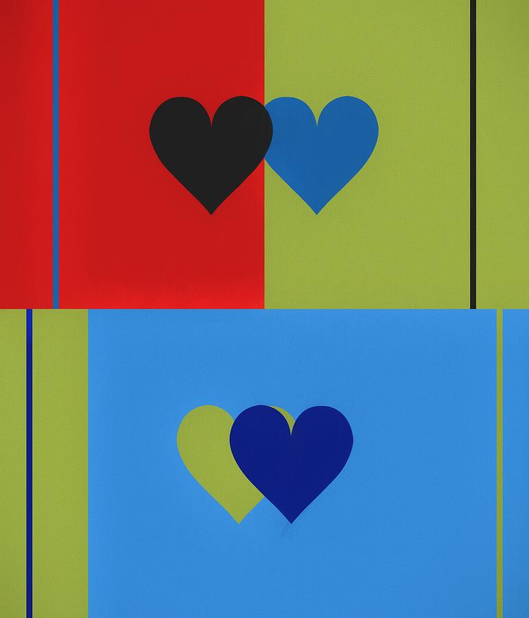 Hearts Pop Art Mixed Media by Dan Sproul