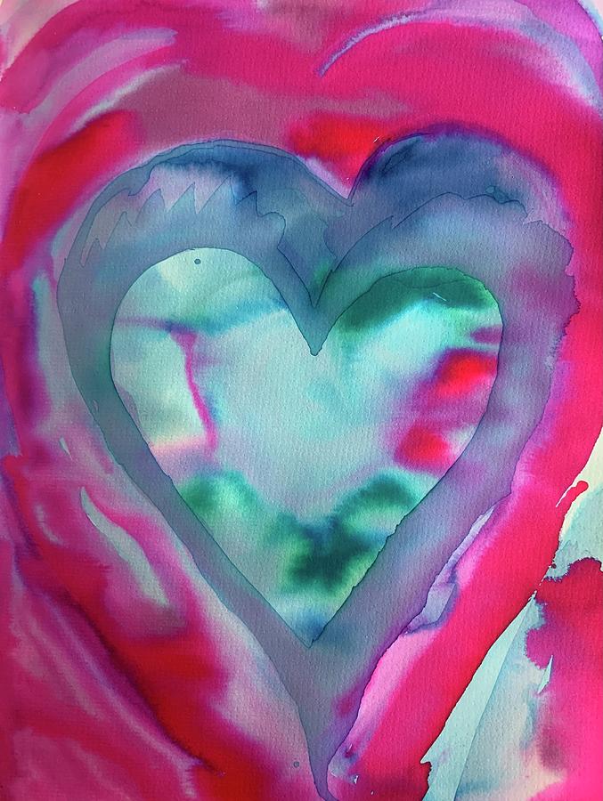 Hearts Revelation Painting by Sandy Rakowitz