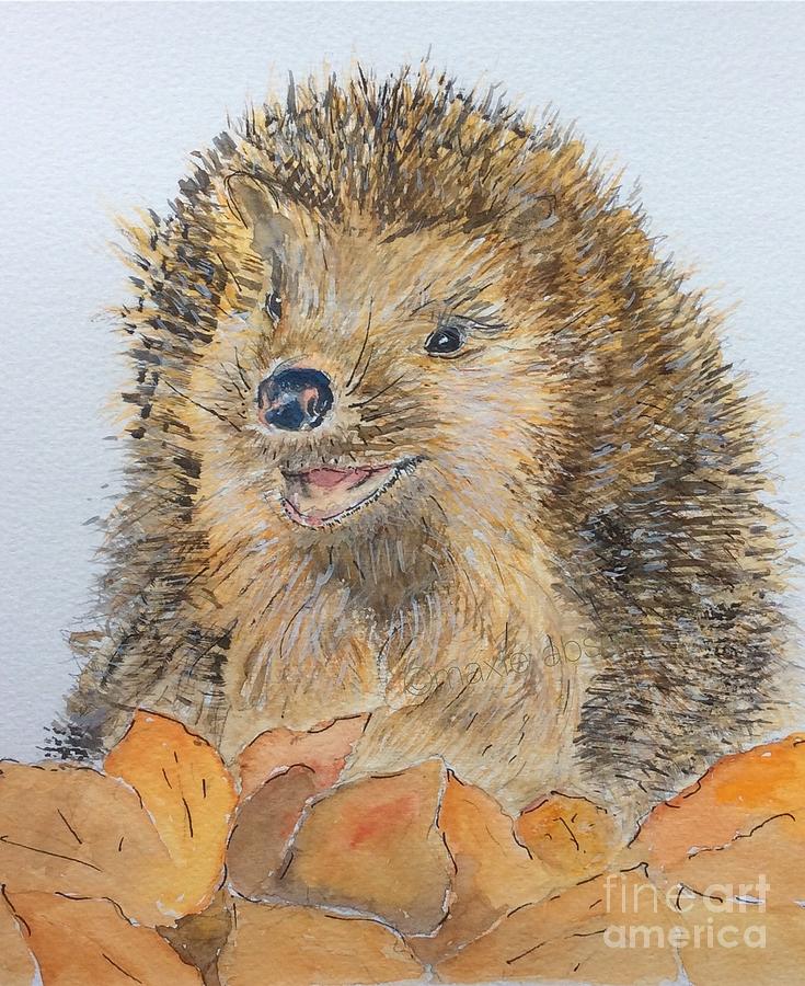 Hearty Hedgehog Painting by Maxie Absell