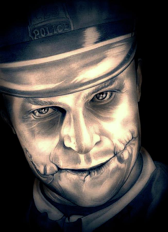 Heath Ledger - Joker Unmasked - Original Edition Drawing by Fred Larucci