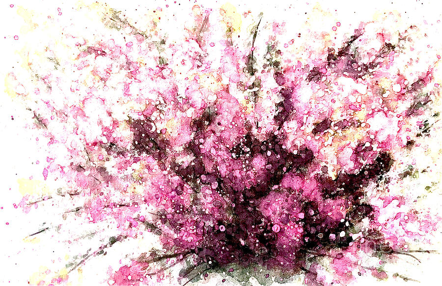 Heather Abstract Pink Burgundy Painting