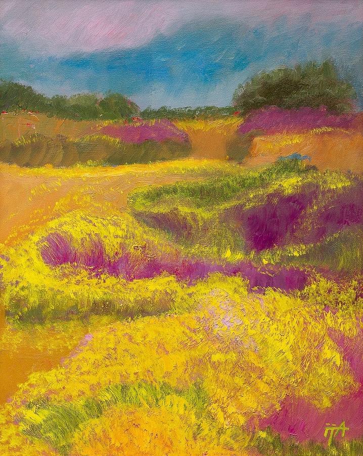 Landscape Painting - Heather Meadow by Irena Jablonski Landscape Painting - Heather Meadow by Irena Jablonski