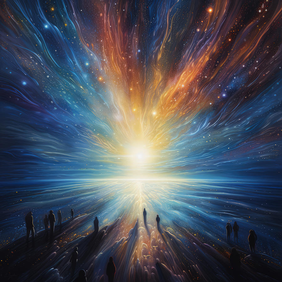 Heaven Art - Exploring the Radiant Tapestry of Existence Painting by Lourry Legarde